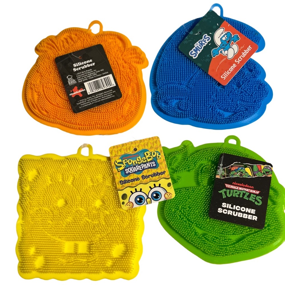 Nickelodeon SpongeBob and TMNT Silicone Scrubber Set - Multicolor